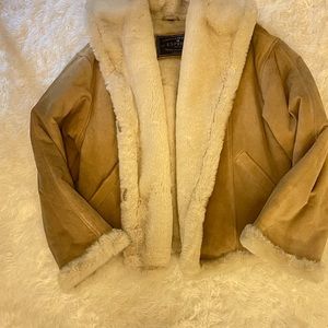 Great beautiful warm and cozy faux fur from Express!!  Looks great on!!